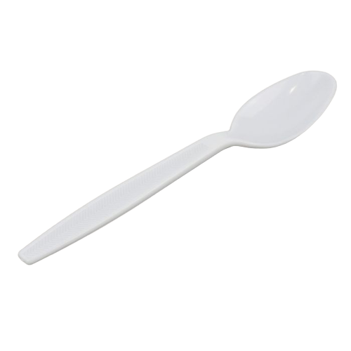 Heavy weight White plastic spoon	